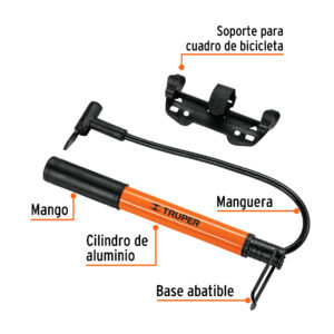 Alternative view of Inflador manual para bicicleta, 60 PSI, TRUPER