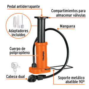 Alternative view of Inflador de pedal 60 PSI, TRUPER