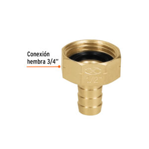 Alternative view of Conector 1/2" hembra de latón sólido para manguera, TRUPER