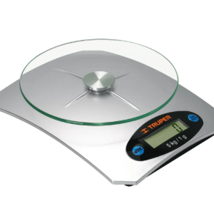 Báscula digital para cocina, plato de vidrio, 5 kg, Truper