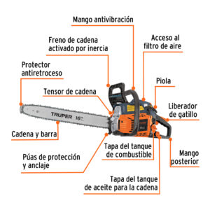 Alternative view of Motosierra 38 cc a gasolina con barra de 16", TRUPER