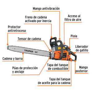 Alternative view of Motosierra 38 cc a gasolina con barra de 18", TRUPER