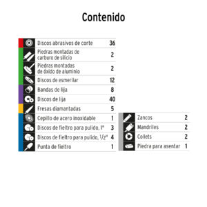 Alternative view of Kit accesorios para herramienta rotativa, 121 piezas, TRUPER