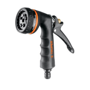 Pistola para riego de 8 funciones metálica con recubrimiento