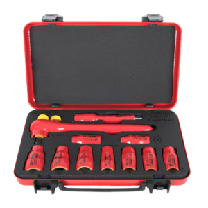 Juego de Dados y Accesorios de 1/2", Aislados,  1000 Volts. en caja metálica