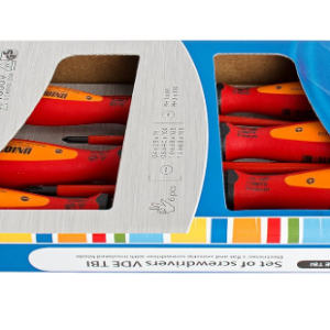 Juego de 6 destornilladores aislados VDE TBI en caja de cartón serie 603CS